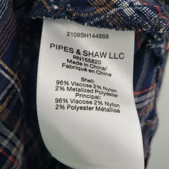 Veronica Beard Ashlynn Plaid Button Up Blouse Womens Size 4 Blue Pearl Snap - Picture 6 of 14